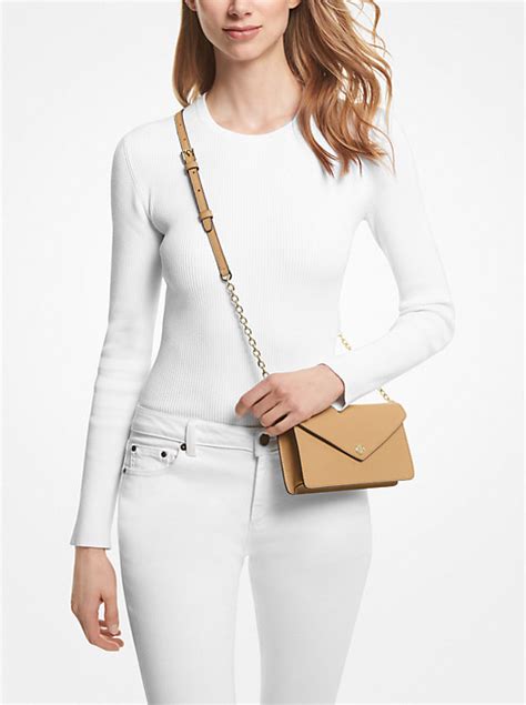 michael kors small saffiano leather satchel crossbody handbag